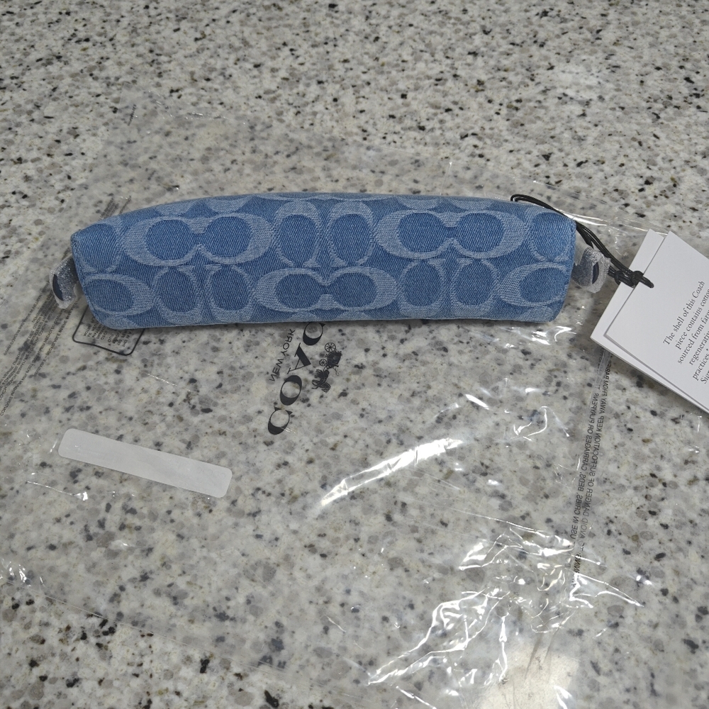 Coach Pencil Case In Signature Denim (Blue) - Picture 4 of 5